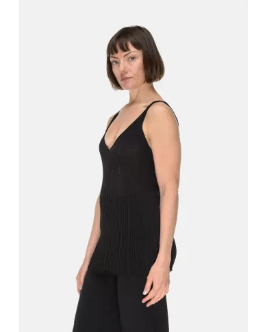 Andriani ALPHA STUDIO Canotta donna a coste Nera AD-2070T.2002