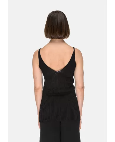 Andriani ALPHA STUDIO Canotta donna a coste Nera AD-2070T.2002