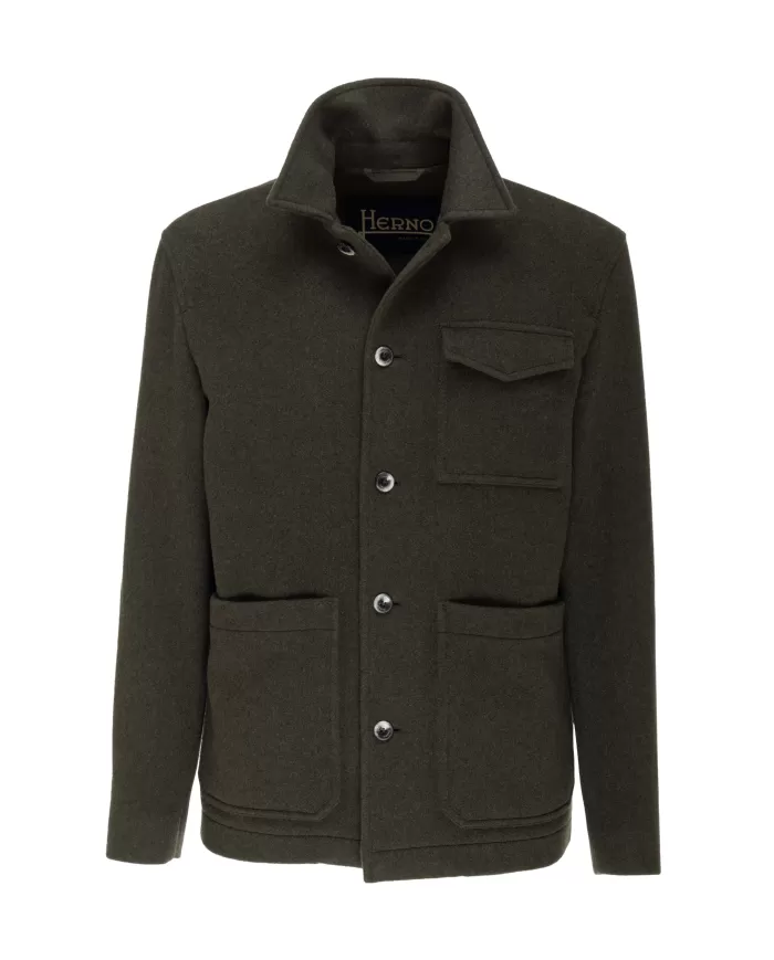 Andriani HERNO Field Jacket uomo in lana Militare FI000138U 33475R.7740