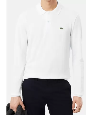 Andriani LACOSTE Polo uomo bottoni madreperla bianca L1312.001