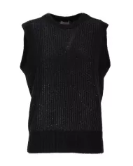 HERNO Gilet donna con paillettes Nero