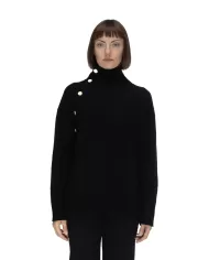 KUJTEN Maglia lupetto donna cachemire Nera