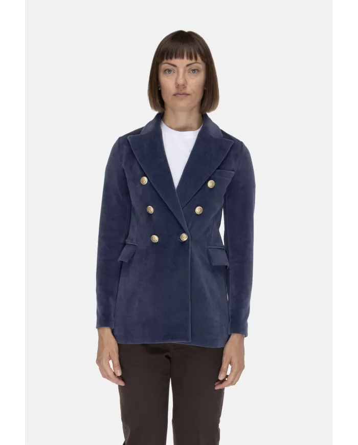 Andriani CIRCOLO 1901 Giacca donna velluto azzurro FD3623.G1082