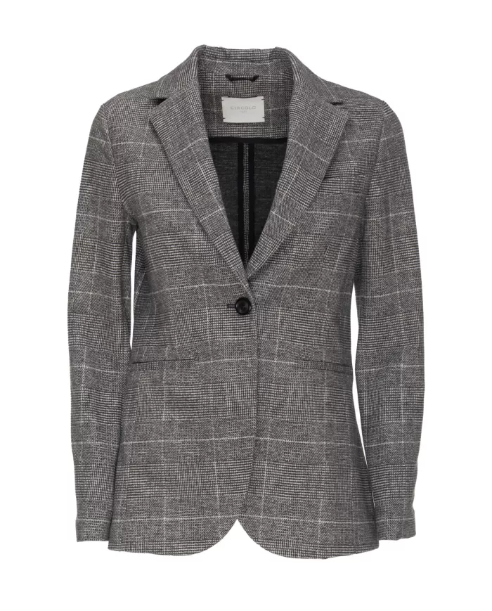 Andriani CIRCOLO 1901 Giacca lunga donna Principe di galles FD3693.NERO