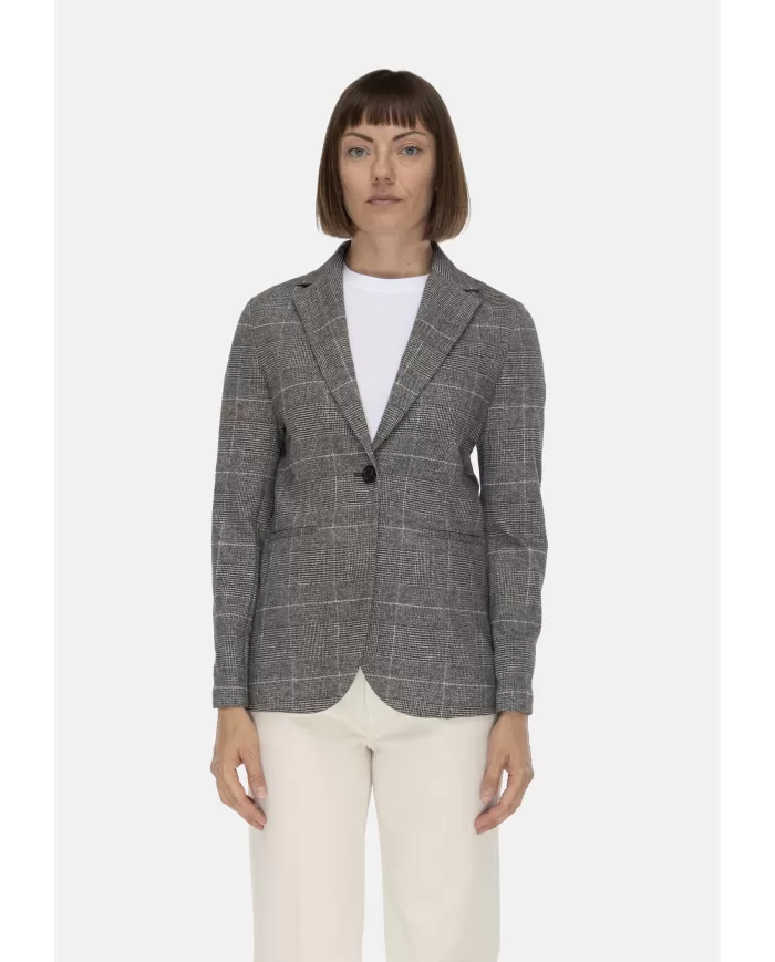 Andriani CIRCOLO 1901 Giacca lunga donna Principe di galles FD3693.NERO