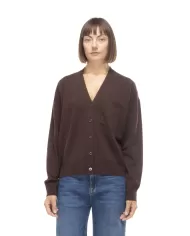 SEMI COUTURE Cardigan donna misto cachemire marrone