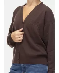 Andriani SEMI COUTURE Cardigan donna misto cachemire marrone Y5WD06.U89-0