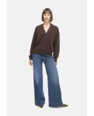 Andriani SEMI COUTURE Cardigan donna misto cachemire marrone Y5WD06.U89-0