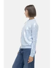 Andriani SEMI COUTURE Maglia donna paillettes Celeste Y5WD22.L36-1