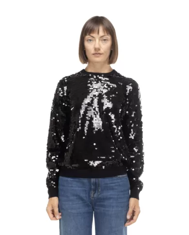 Andriani SEMI COUTURE Maglia donna paillettes Nero Y5WD22.Y69-0