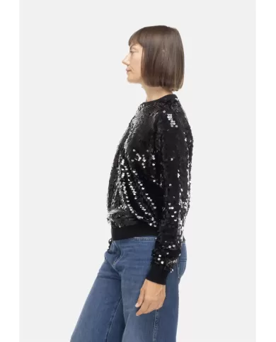 Andriani SEMI COUTURE Maglia donna paillettes Nero Y5WD22.Y69-0