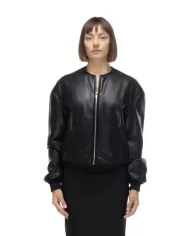 SEMI COUTURE Giubbino donna eco pelle Nero