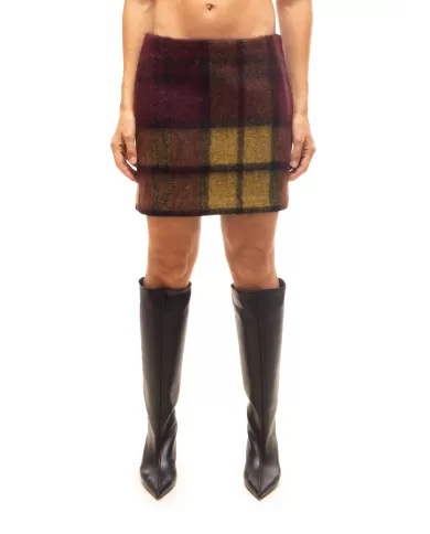 Andriani ROBERTO COLLINA Gonna mini a quadri Bordeaux 253F60065.F6036