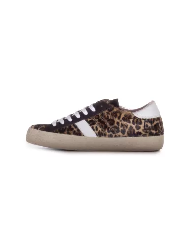 Andriani D.A.T.E. Sneakers donna Hill low calf animalier Brown W431-HL-LP.BR