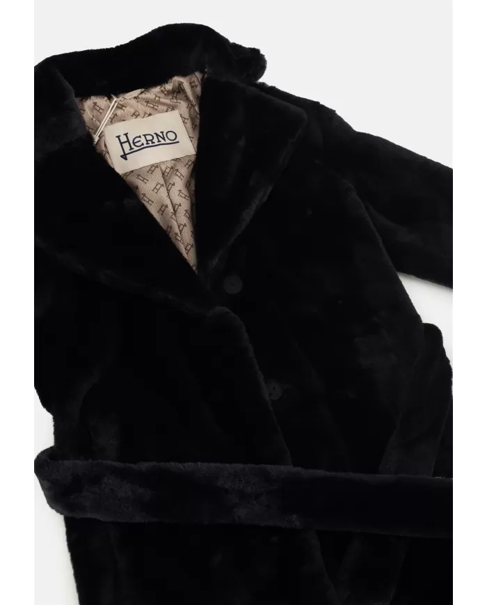 Andriani HERNO Cappotto donna teddy Nero CA000586D 12422.9300