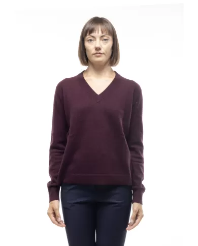 Andriani KUJTEN Maglia donna cashmere scollo v Bordeaux F 4747.231