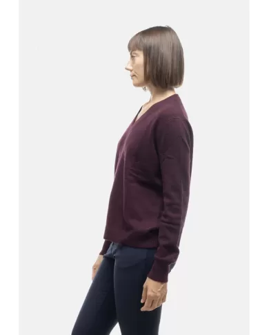 Andriani KUJTEN Maglia donna cashmere scollo v Bordeaux F 4747.231