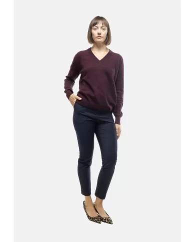 Andriani KUJTEN Maglia donna cashmere scollo v Bordeaux F 4747.231