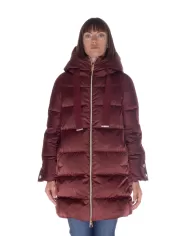 HERNO Piumino donna A-Shape in raso Bordeaux