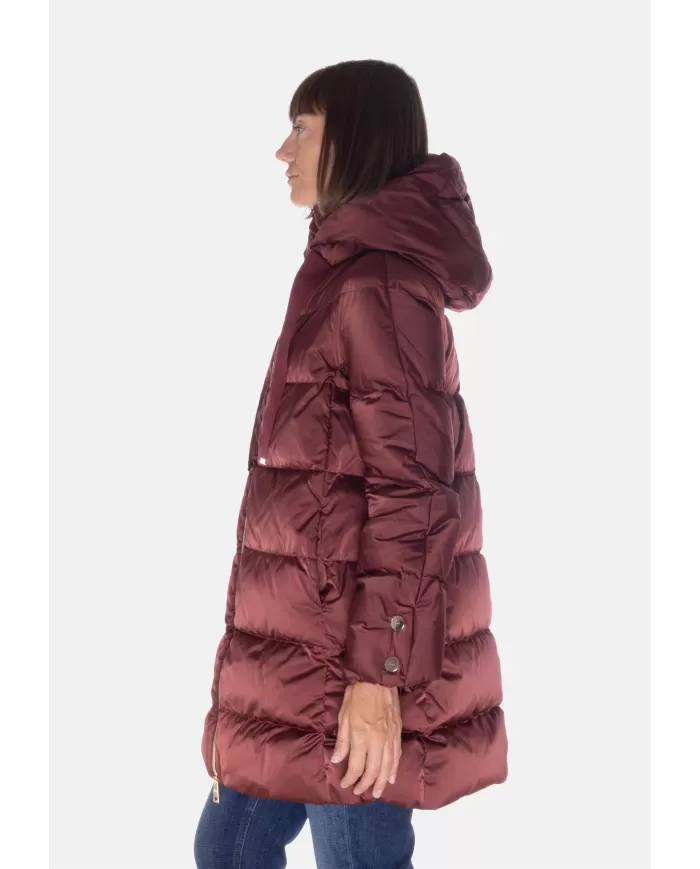 Andriani HERNO Piumino donna A-Shape in raso Bordeaux PI1304D 12170Z.6705