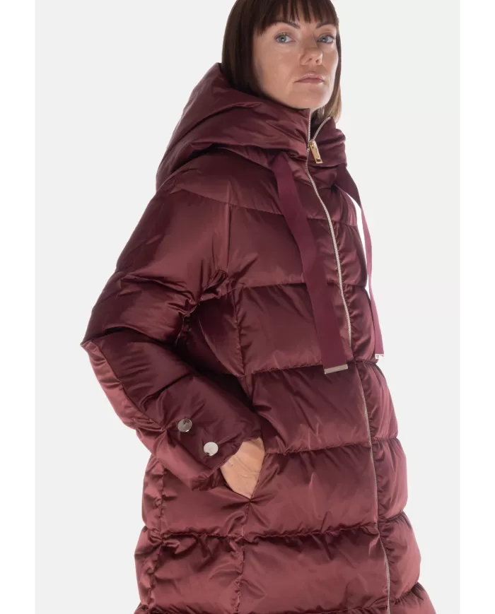 Andriani HERNO Piumino donna A-Shape in raso Bordeaux PI1304D 12170Z.6705