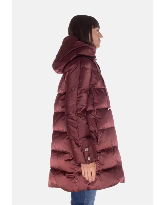 Andriani HERNO Piumino donna A-Shape in raso Bordeaux PI1304D 12170Z.6705