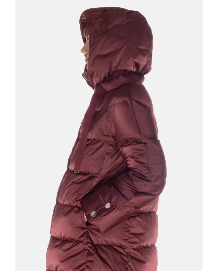 Andriani HERNO Piumino donna A-Shape in raso Bordeaux PI1304D 12170Z.6705