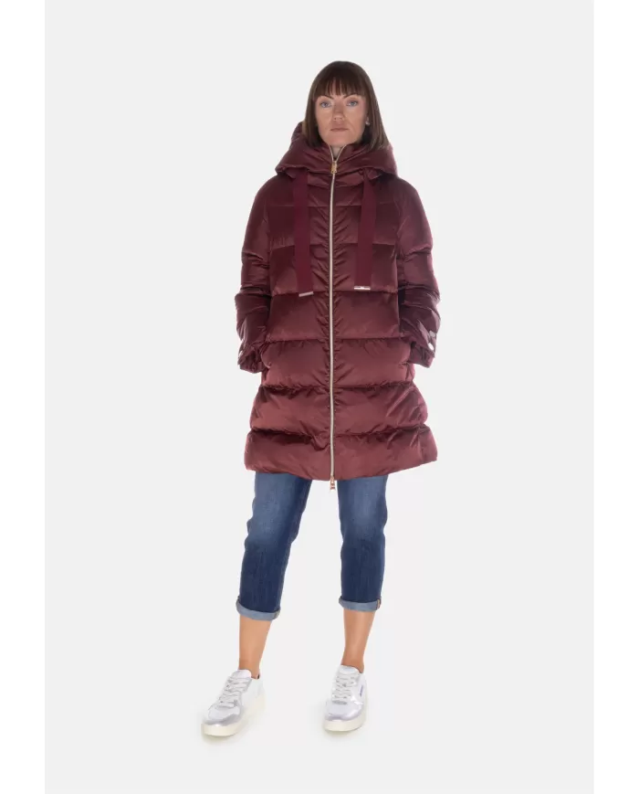 Andriani HERNO Piumino donna A-Shape in raso Bordeaux PI1304D 12170Z.6705