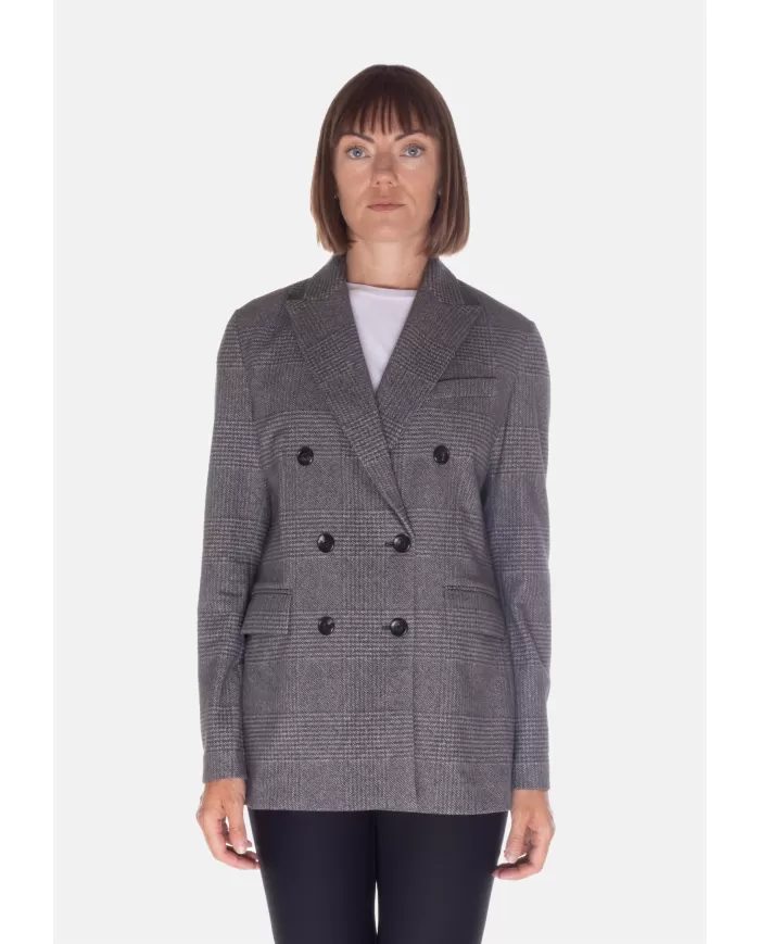 Andriani CIRCOLO 1901 Giacca donna in felpa stampata Principe di galles FD3679.NERO