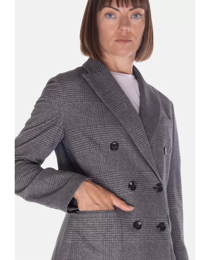 Andriani CIRCOLO 1901 Giacca donna in felpa stampata Principe di galles FD3679.NERO