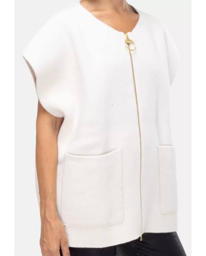 Andriani BARBOUR Gilet donna Martha Avorio LKN1704 LKN1.WH52