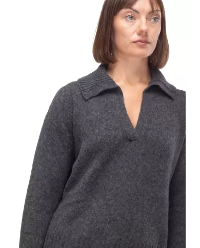 Andriani ROBERTO COLLINA Polo donna in lana Antracite 253F36004.F3621