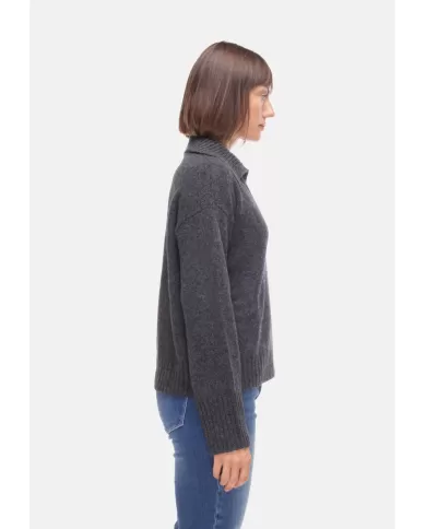 Andriani ROBERTO COLLINA Polo donna in lana Antracite 253F36004.F3621