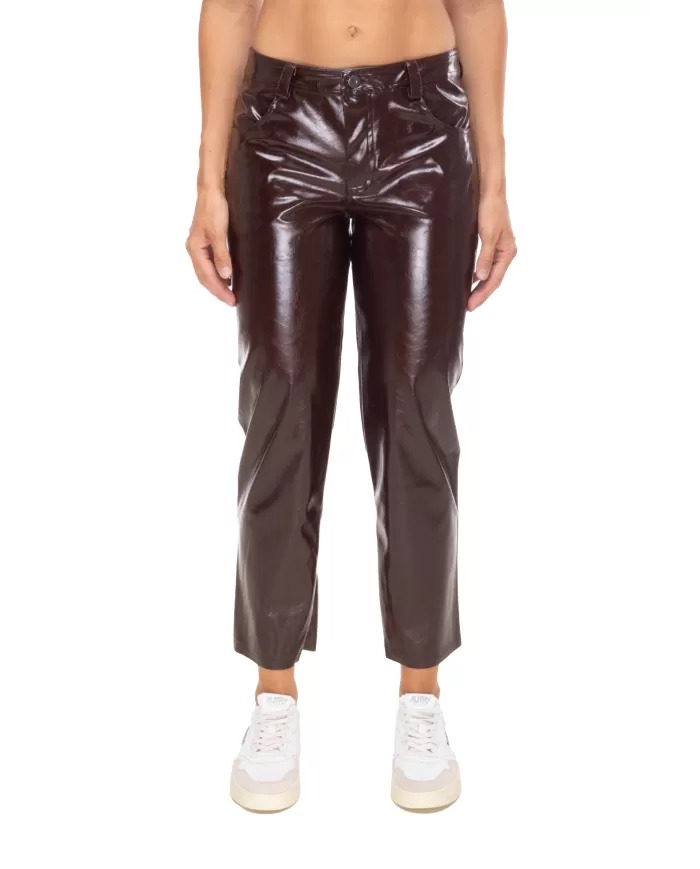 Andriani A PAPER KID Pantaloni donna eco pelle Marrone F5PKWOPA071.090