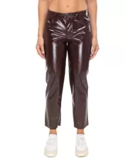 A PAPER KID Pantaloni donna eco pelle Marrone