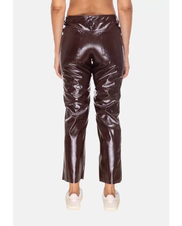 Andriani A PAPER KID Pantaloni donna eco pelle Marrone F5PKWOPA071.090