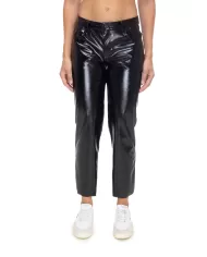 A PAPER KID Pantaloni donna eco pelle neri