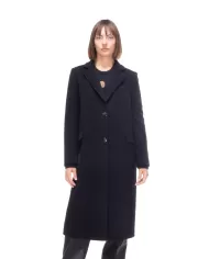 TAGLIATORE Cappotto lungo donna monopetto sfiancato Nero
