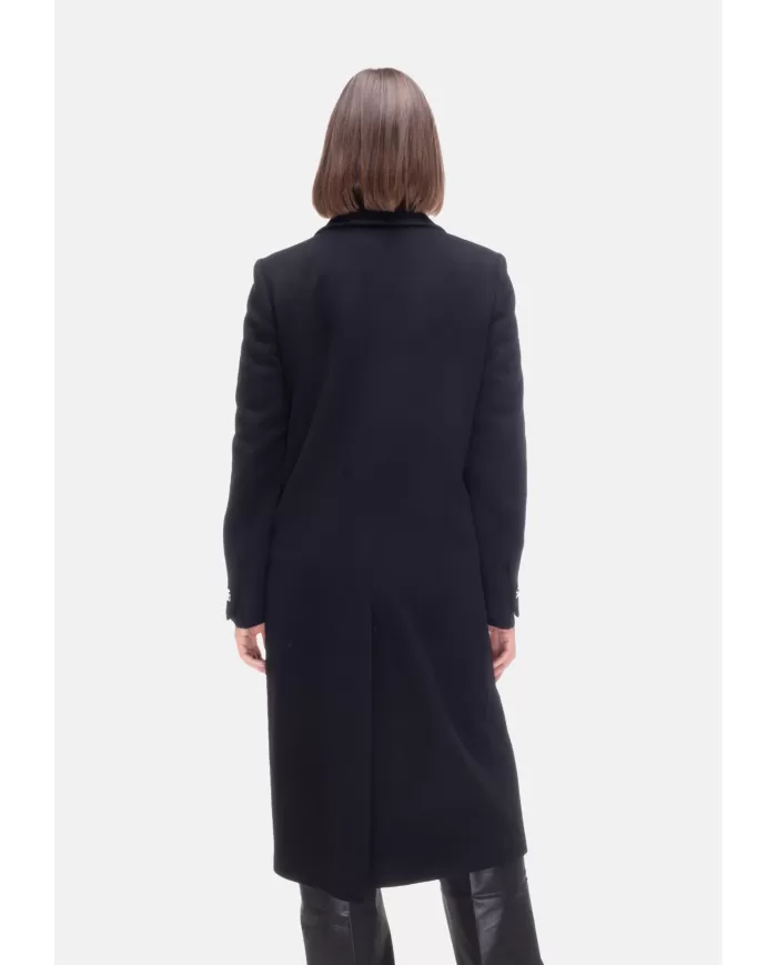 Andriani TAGLIATORE Cappotto lungo donna monopetto sfiancato Nero AMANDA 350002 N5055.2111