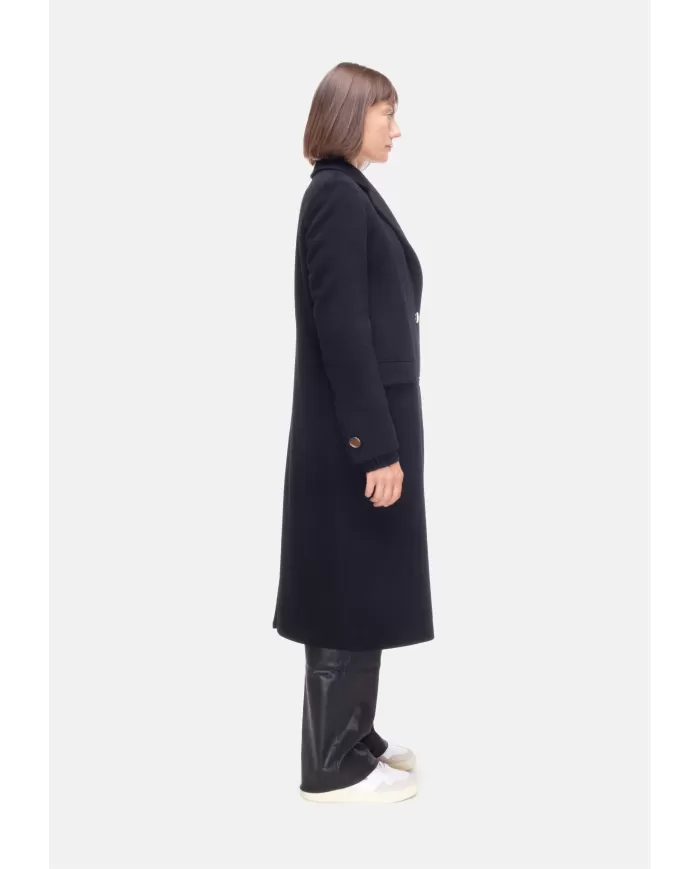 Andriani TAGLIATORE Cappotto lungo donna monopetto sfiancato Nero AMANDA 350002 N5055.2111