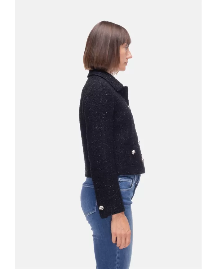 Andriani TAGLIATORE Giacca chanel donna con lurex Nera IDELLE 160043 N1287.2111