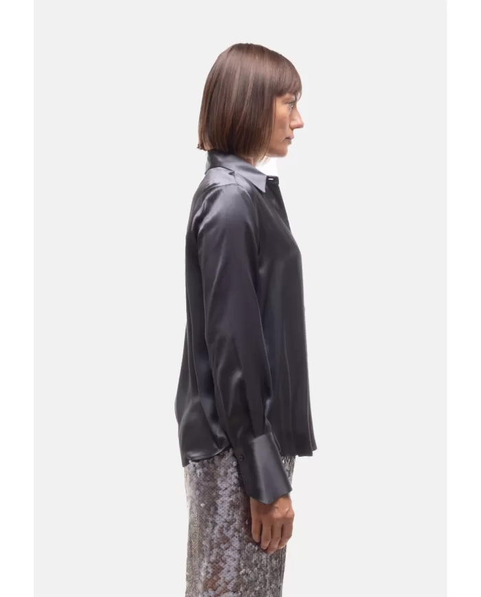 Andriani SEMI COUTURE Camicia donna seta grigia S5WM52.Y35-1