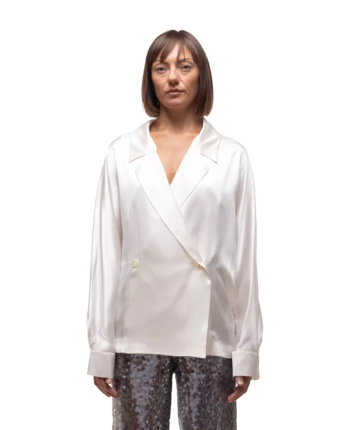 Andriani SEMI COUTURE Camicia donna seta Avorio S5WM53.A13-2
