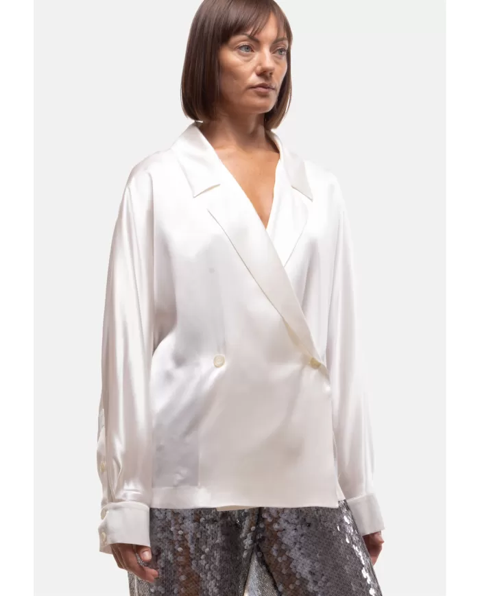 Andriani SEMI COUTURE Camicia donna seta Avorio S5WM53.A13-2