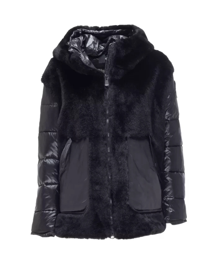 Andriani BLAUER Piumino donna con ecopelliccia Estrella Nero 25WBLDB02106 006646.999