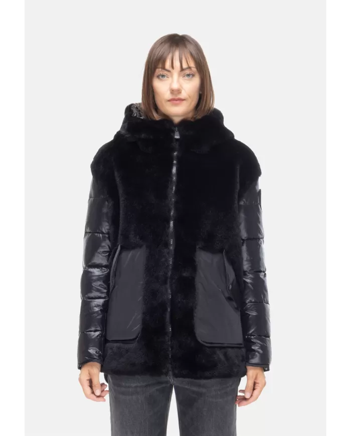 Andriani BLAUER Piumino donna con ecopelliccia Estrella Nero 25WBLDB02106 006646.999