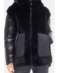 Andriani BLAUER Piumino donna con ecopelliccia Estrella Nero 25WBLDB02106 006646.999