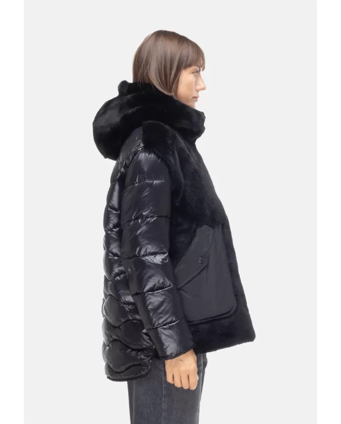 Andriani BLAUER Piumino donna con ecopelliccia Estrella Nero 25WBLDB02106 006646.999