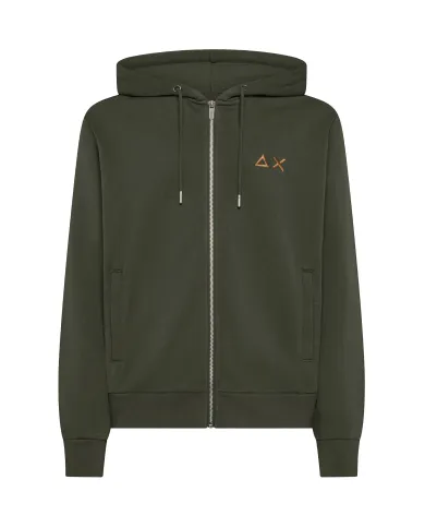 Andriani SUN 68 Felpa uomo zip con cappuccio militare scuro F45102.74