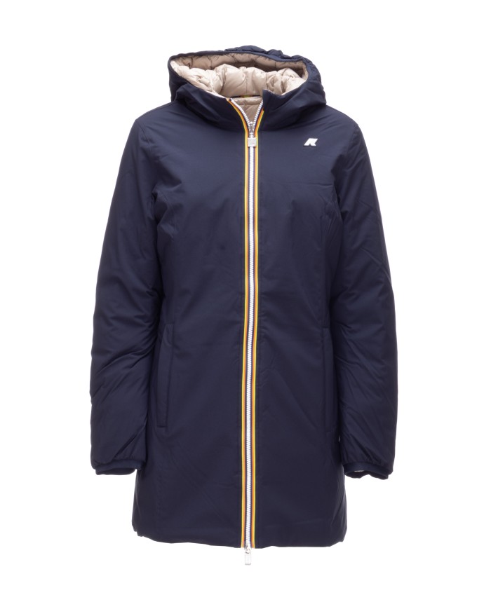 K-WAY Giaccone donna Denise BLUE DEPTH - BEIGE CASHMERE